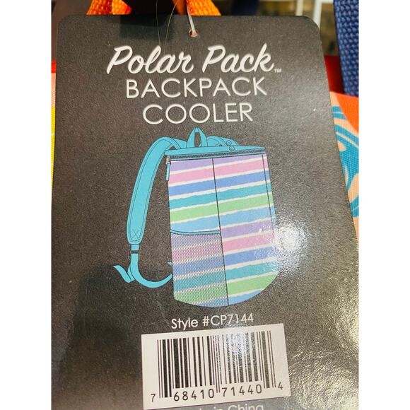 Polar Pack Backpack Cooler Pastel Stripe Design - Picture 2 of 4